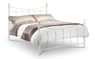 Rebecca Metal Bed - Stone White