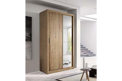 Denmark Small Sliderobe 1.2m - Oak Shetland