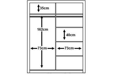 Denmark Large Sliderobe 1.5m - Oak Shetland