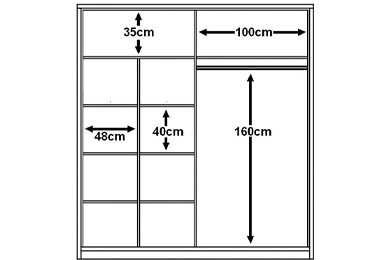 Boston Small Sliderobe 2.03m - Grey