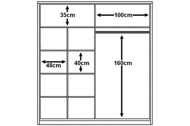 Boston Small Sliderobe 2.03m - White
