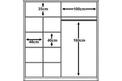 Boston Small Sliderobe 2.03m - Oak Shetland