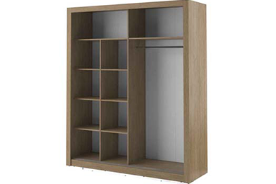 Boston Small Sliderobe 2.03m - Oak Shetland