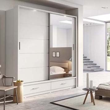 Alpha Small Sliderobe 2.0m - White