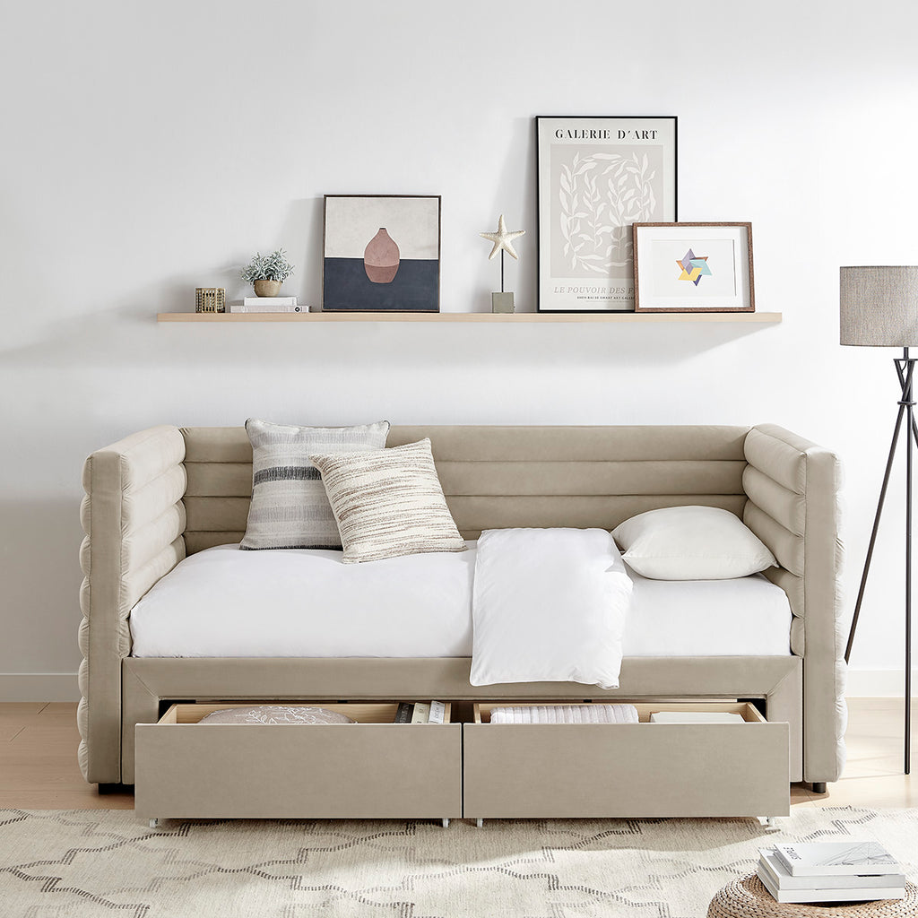 Bellatrix Daybed with Drawers Taupe
