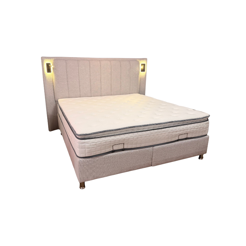 Ferro Storage Bed with built-in LED Lights (Gas-Lift)