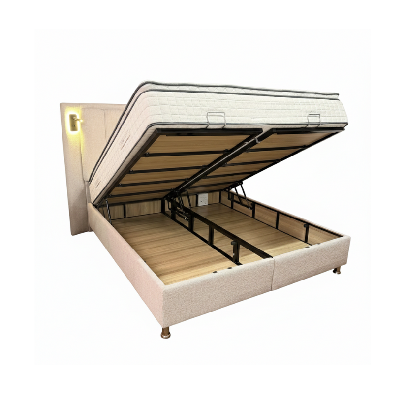 Ferro Storage Bed with built-in LED Lights (Gas-Lift)