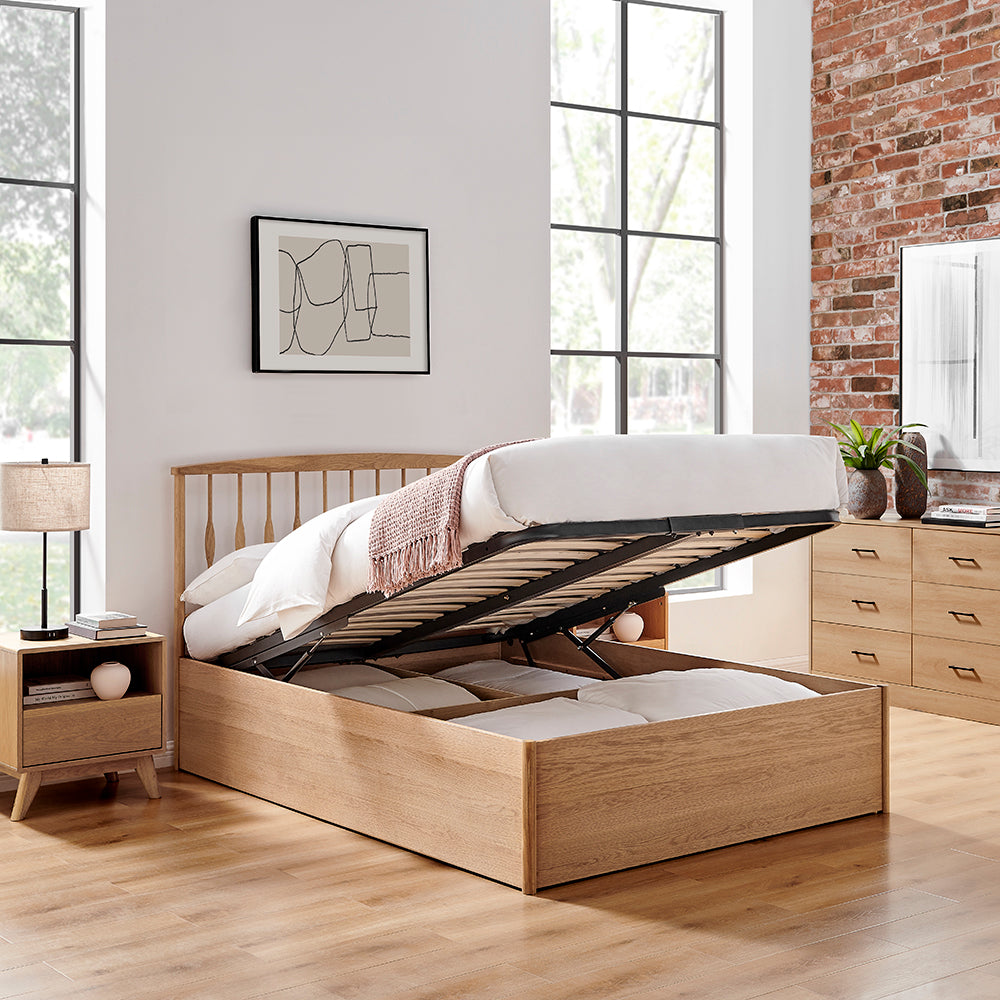 Juno Oak Storage Bed