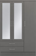 Nevada 3 Door 2 Drawer Mirrored Wardrobe
