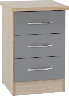 Nevada 3 Drawer Bedside