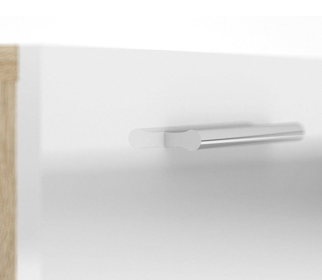 Pepe 5 Drawer Chest  - Oak with White High Gloss