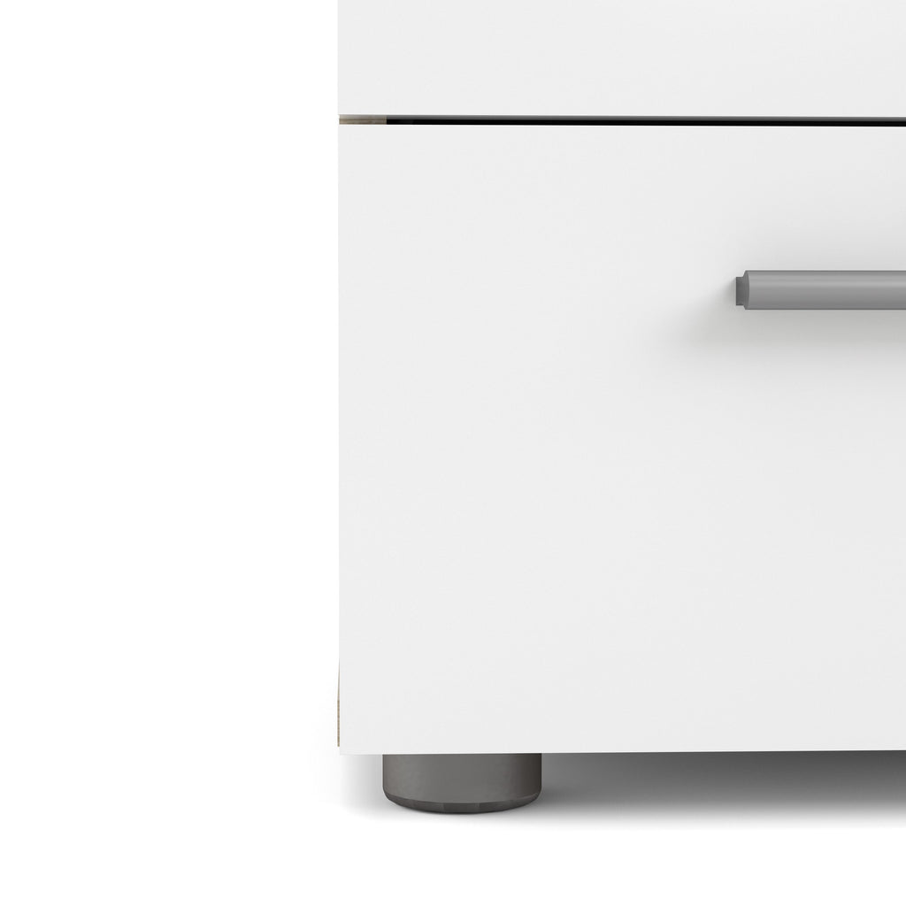 Pepe 5 Drawer Chest  - Oak with White High Gloss