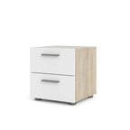 Pepe Nightstand - Oak with White High Gloss