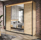 Quant 4 Door Wardrobe (LED Included) - Oak Artisan