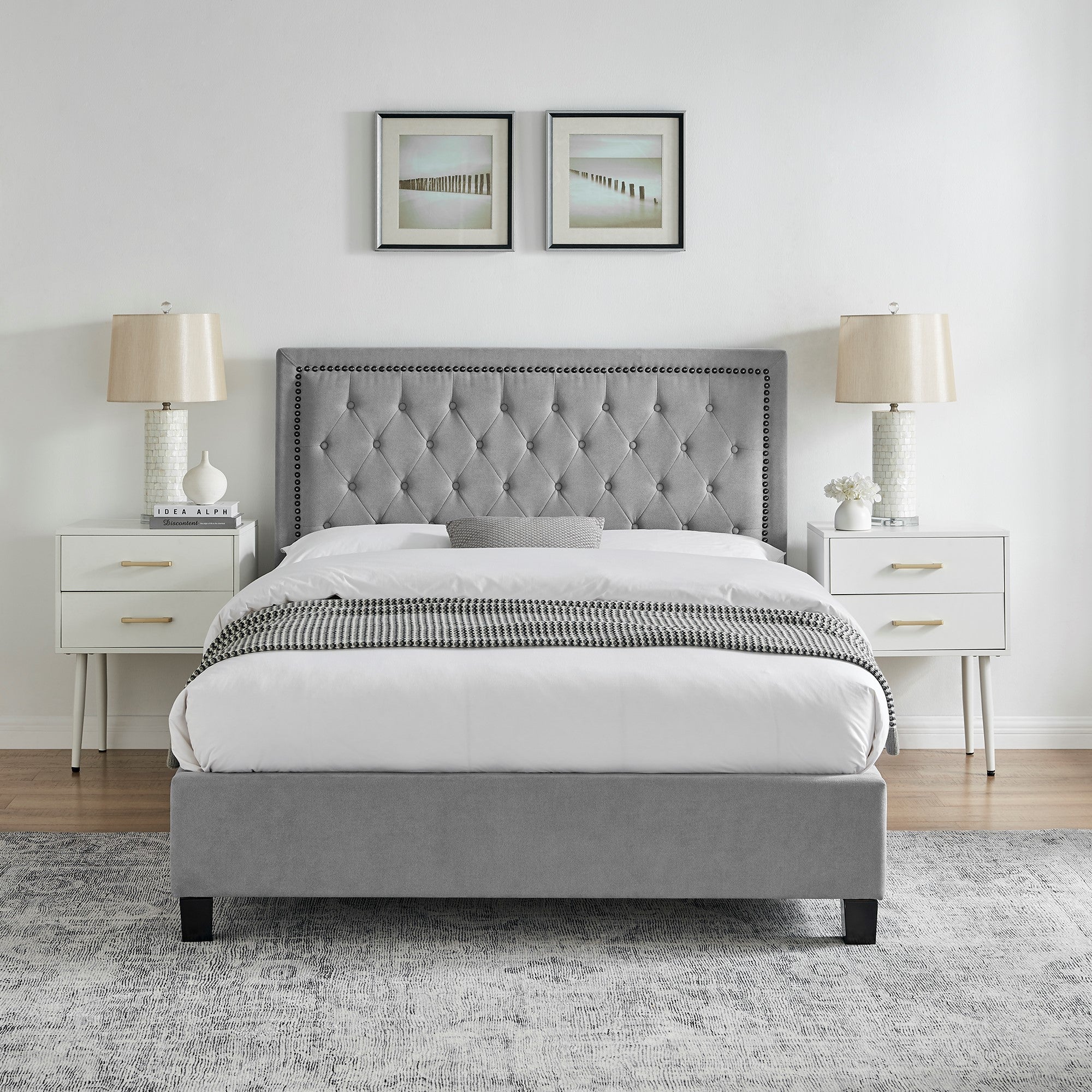 Rhea Light Grey bed