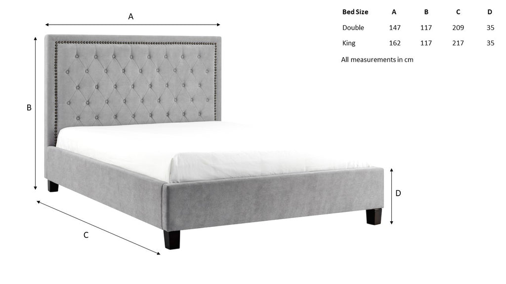 Rhea Light Grey bed