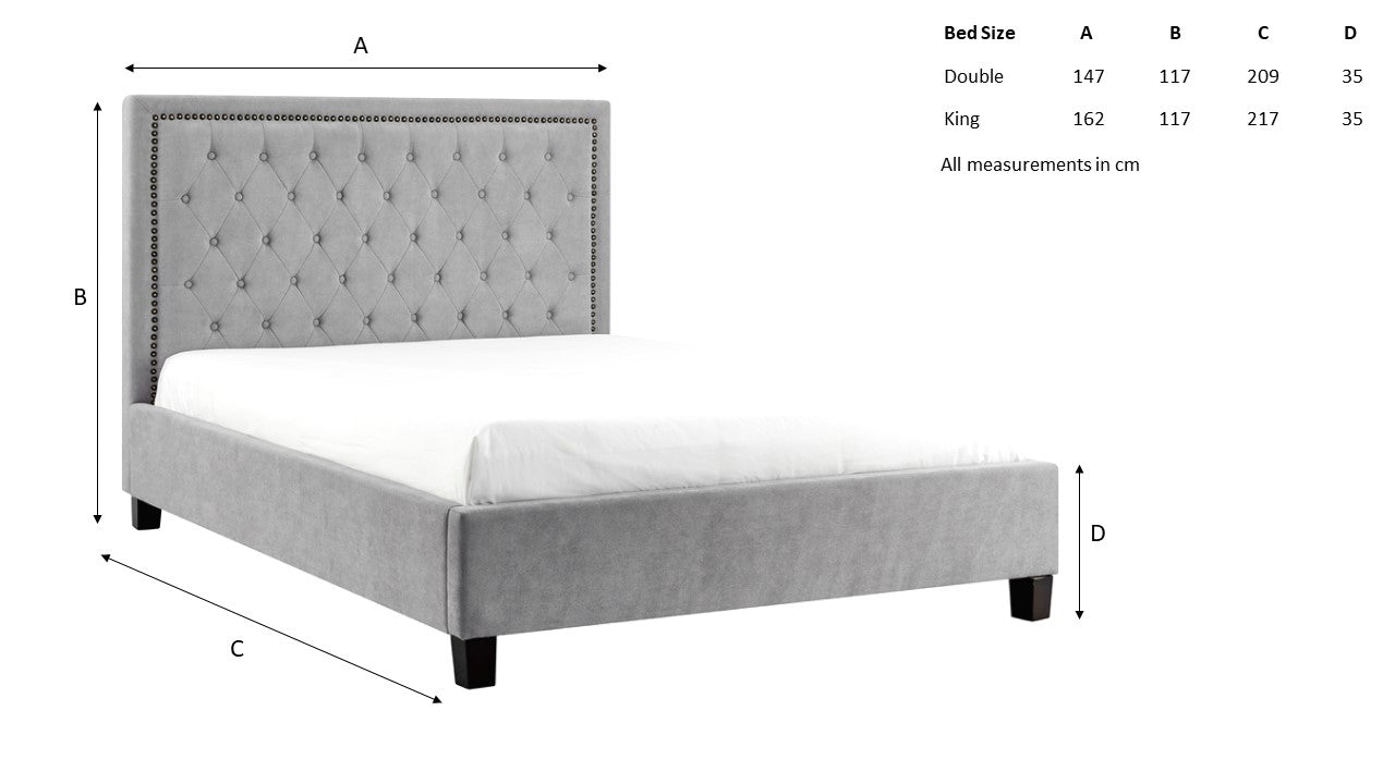 Rhea Light Grey bed