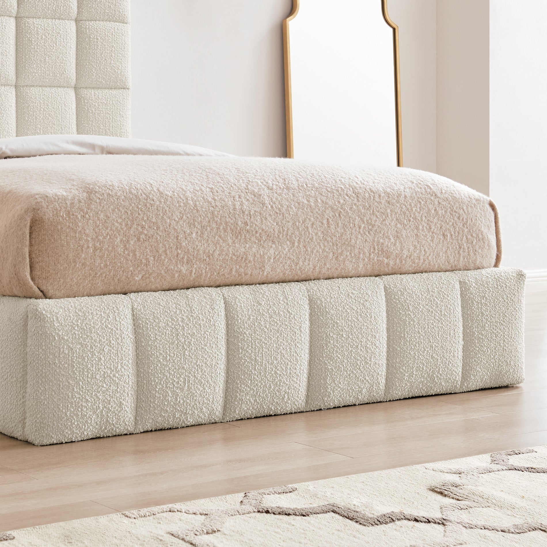 Starla Square Ivory Boucle Storage Bed
