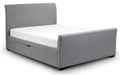 Capri Fabric Bed with 2 Drawers - Light Grey Linen