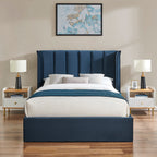 Polaris Navy Blue Storage Bed