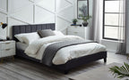 Rosa Velvet Bed - Grey