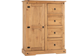 Corona 1 Door 4 Drawer Low Wardrobe