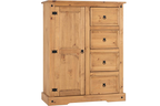 Corona 1 Door 4 Drawer Low Wardrobe