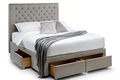 Wilton Deep Buttoned 4 Drawer Bed - Grey