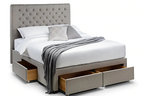 Wilton Deep Buttoned 4 Drawer Bed - Grey