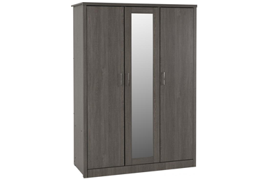 Lisbon 3 Door Wardrobe in Black