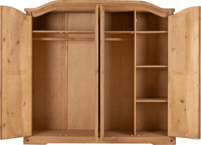 Corona 4 door Wardrobe - Waxed Pine