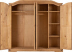Corona 4 door Wardrobe - Waxed Pine
