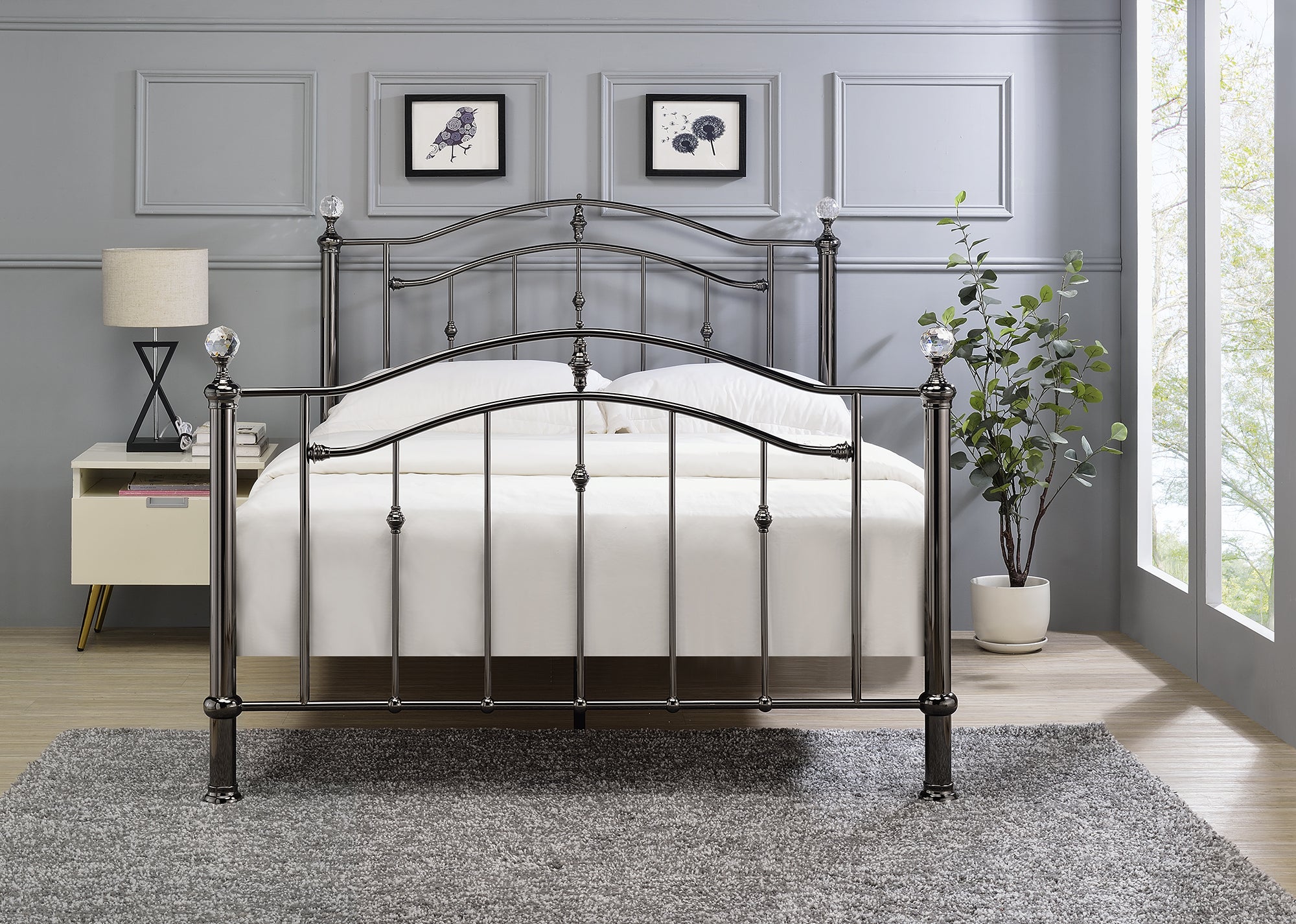 Callisto Black Chrome Metal bed