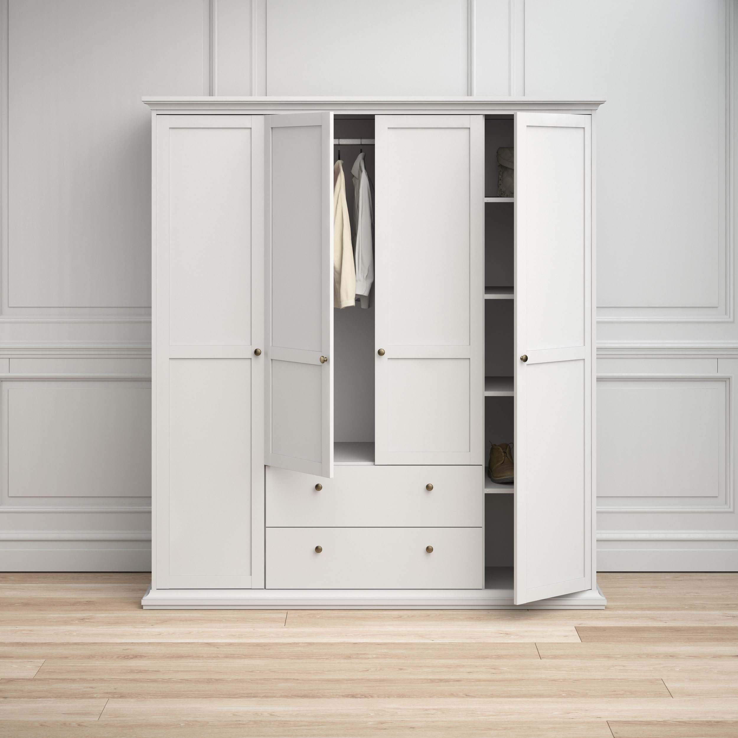 Paris Wardrobe with 4 doors + 2 drawers