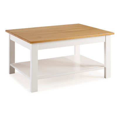WHITNEY COFFEE TABLE WITH SHELF - WHITE