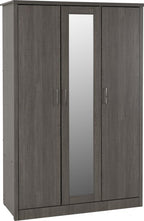 Lisbon 3 Door Wardrobe in Black