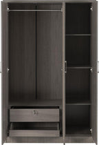Lisbon 3 Door Wardrobe in Black