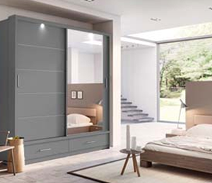 Alpha Small Sliderobe 2.0m - Grey