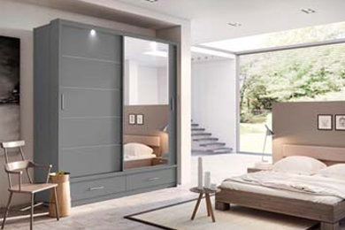 Alpha Small Sliderobe 2.0m - Grey