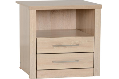 Lisbon 2 Drawer 1 Shelf Bedside Cabinet - Image 2