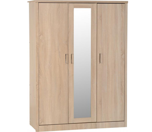 Lisbon 3 Door Wardrobe in Light Oak