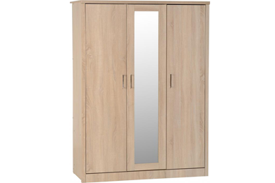 Lisbon 3 Door Wardrobe in Light Oak
