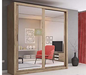 Boston Small Sliderobe 2.03m - Oak Shetland