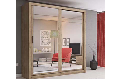 Boston Small Sliderobe 2.03m - Oak Shetland
