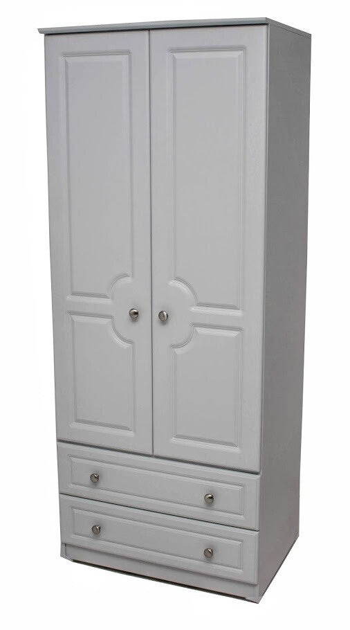 Grey Ash 2'6" Two Drawer Wardrobe