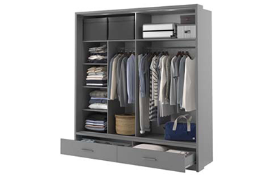 Alpha Small Sliderobe 2.0m - Grey - Image 2