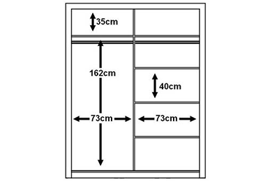 Denmark Large Sliderobe 1.5m - Grey - Image 2