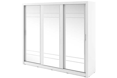Boston Large Sliderobe 2.5m - White - Image 2
