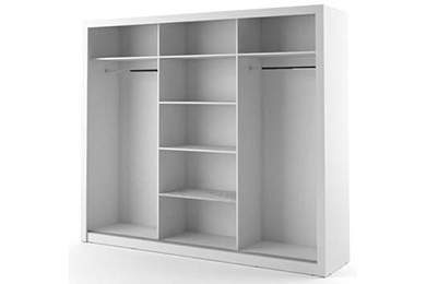 Boston Large Sliderobe 2.5m - White - Image 3