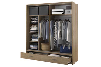 Alpha Small Sliderobe 2.0m - Oak Shetland - Image 4